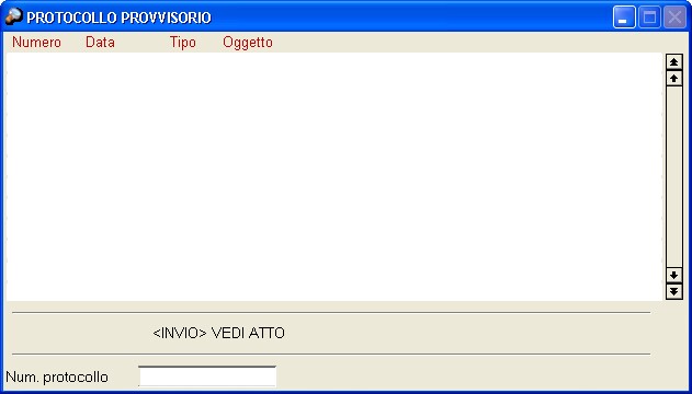protocollo provvisorio